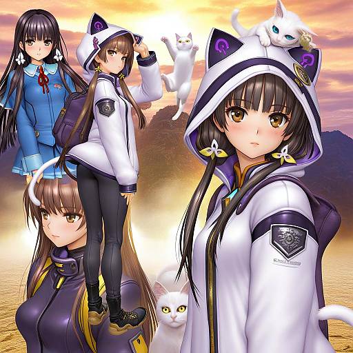 Illustration of Asakura karen (heaven burns red), heaven burns red in the style of Shirow masamune