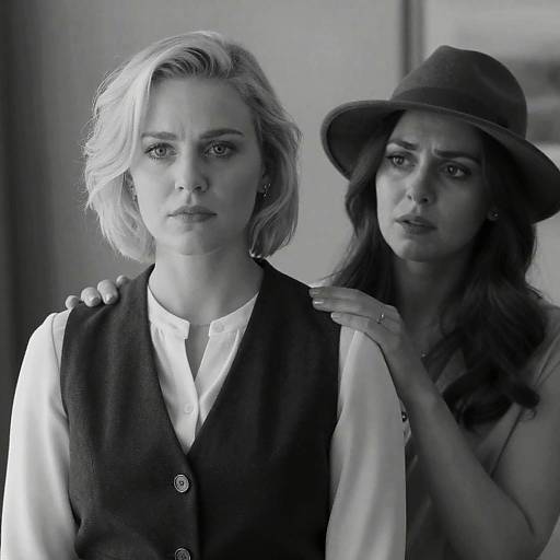 Emotive Black and White Portrait of Two Women