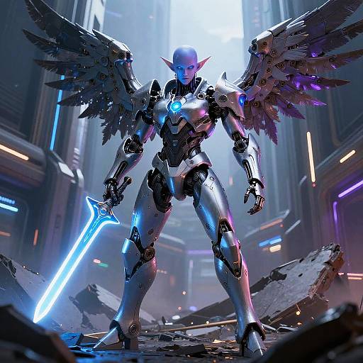 Sci-Fi Elf Warrior in Battle Suit