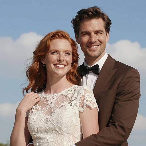 Romantic Couple Under a Blue Sky