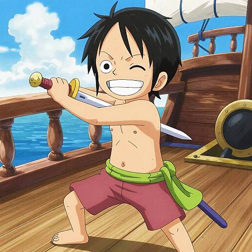 Dynamic Young Pirate Girl Anime