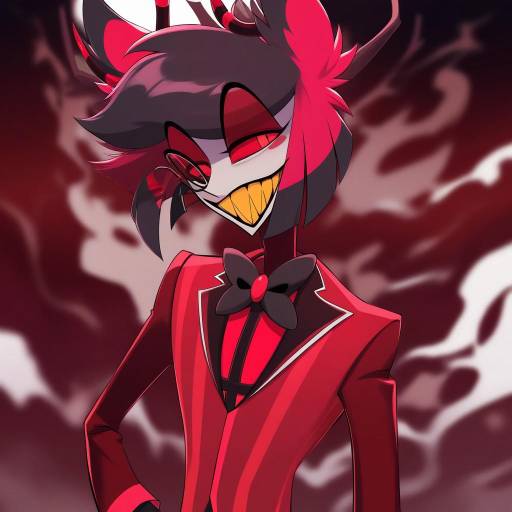 Illustration of Alastor (hazbin hotel), hazbin hotel in the style of Yamauchi noriyasu