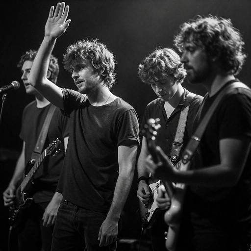 Black-and-White Intimate Live Band Portrait