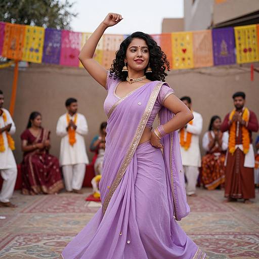 Graceful Woman Dancing at Rajasthan Festival