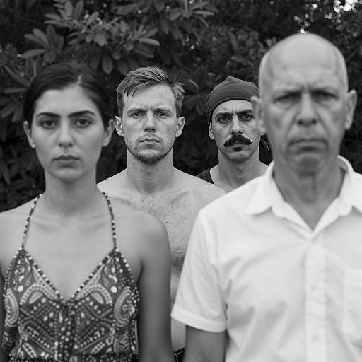 Dramatic Outdoor Group in Black and White