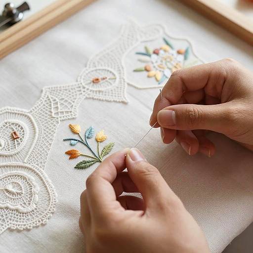 Delicate Lace Embroidery Close-Up