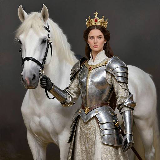 Regal Woman with White Horse