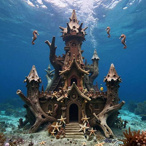 Surreal Driftwood Underwater Castle