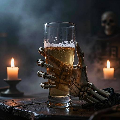 Ghastly Skeletal Hand Gripping Pint