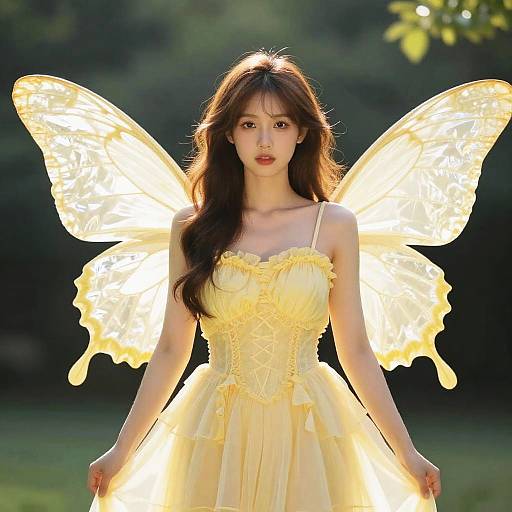 Yellow Fairy Wings Girl