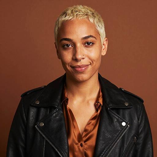 Confident Non-binary Portrait in Terracotta