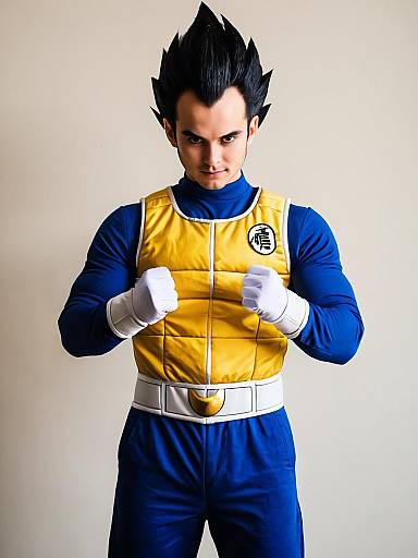 Man in Vegeta Cosplay Costume