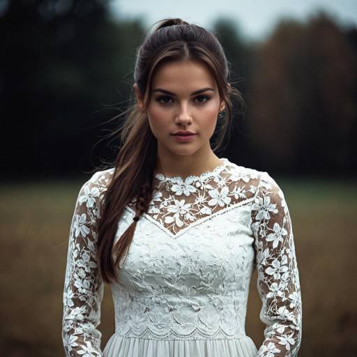 Elegant Woman in Lace Dress Portrait
