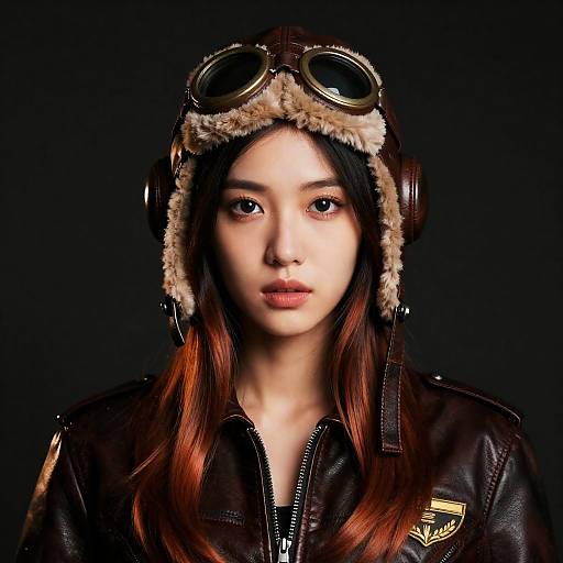 Portrait of Stunning WWII Female Pilot