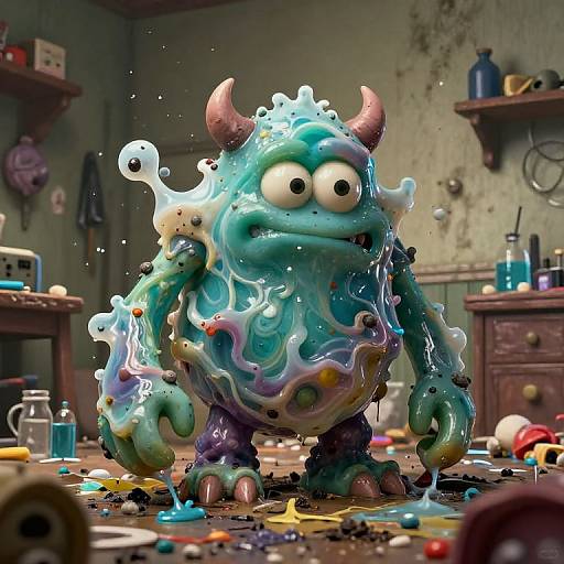 Distorted Cartoon Gas Monster Chaos