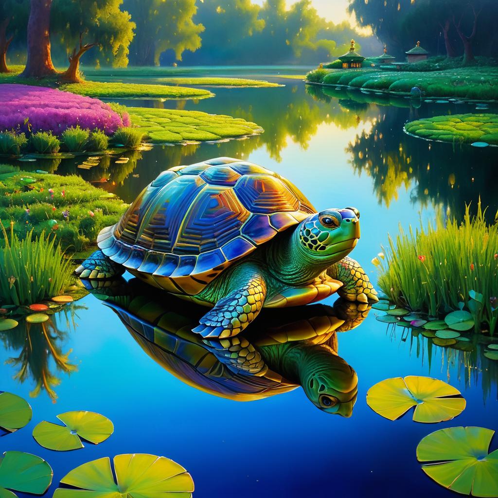 Elegant Hypermaximalist Tortoise Painting