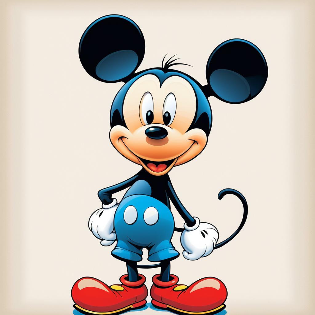 Whimsical Mickey Mouse in Seussian Style