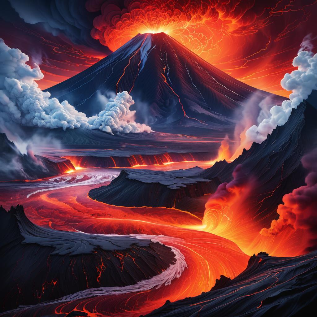 Dramatic Landscape of an Active Volcano