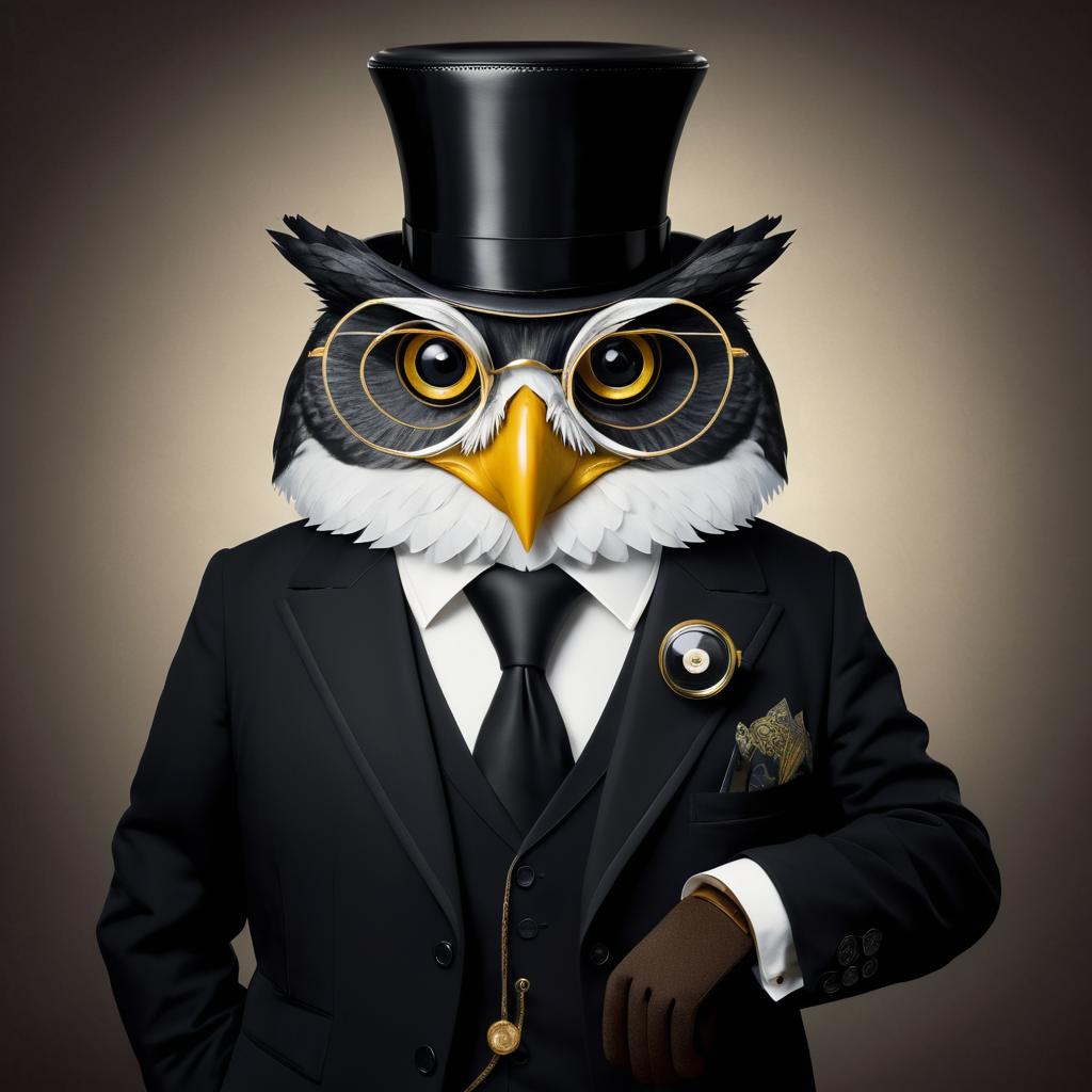 Wise Owl Politician in Classic Suit