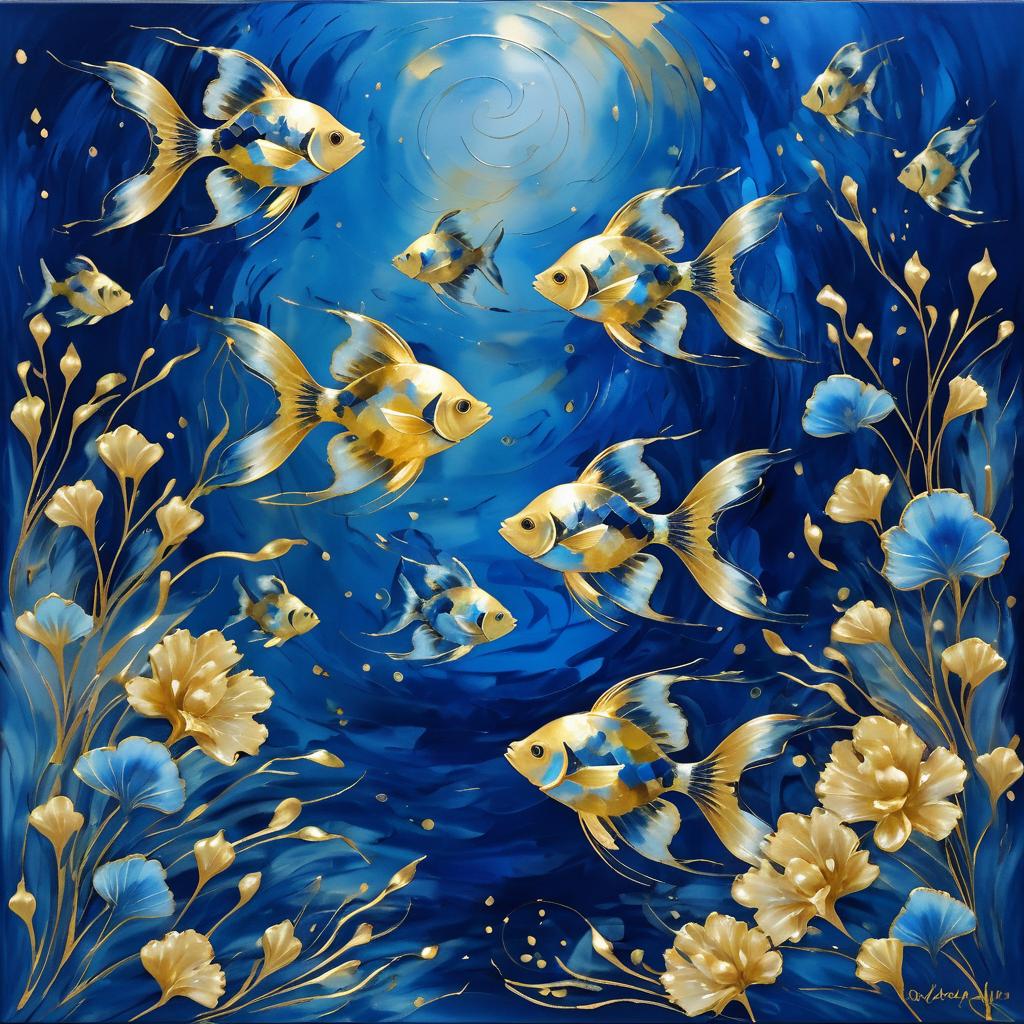 Whimsical Monet-Inspired Fish Painting