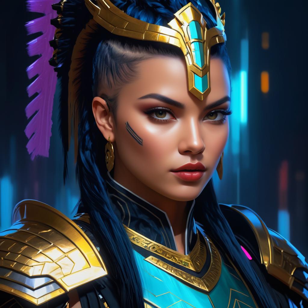 Fierce Warrior Queens in Cyberpunk Style