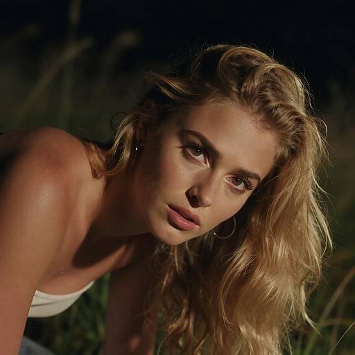 Cinematic Night Portrait of Woman