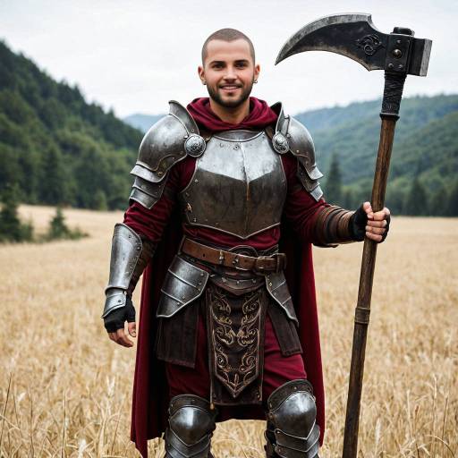 Muscular Hero with Axe and Armor Muscular Hero with Axe and Armor