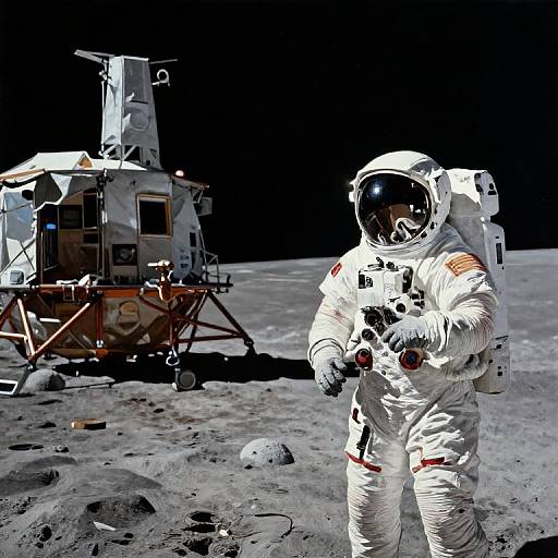 Edward Hopper Style Moon Base View