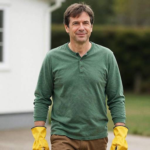 Middle-Aged Man in Casual Outdoor Attire