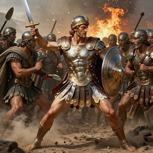 Achile Legendary Warrior Battle Pose