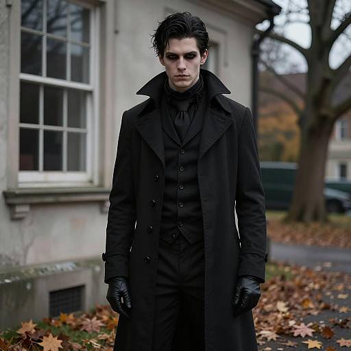 Young Man in Gothic Victorian Attire