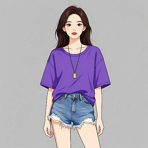 Young Woman in Casual Summer Outfit