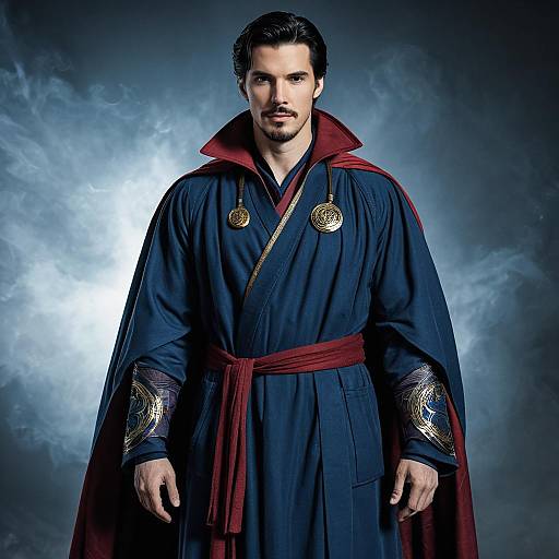 Realistic Male Portrait in Doctor Strange Robe