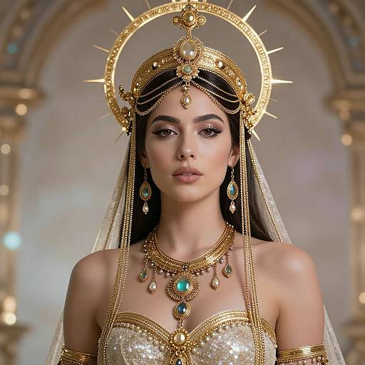 Elegant Golden High Priestess