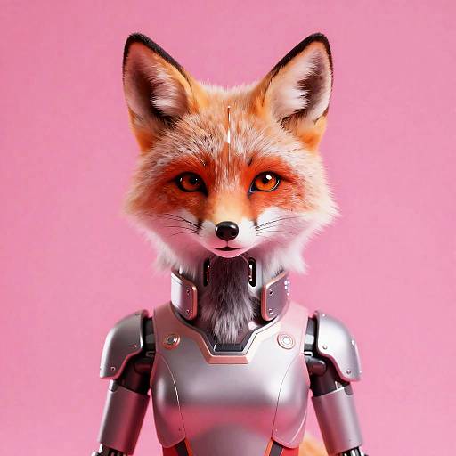 Cybernetic Fox Portrait with Futuristic Style