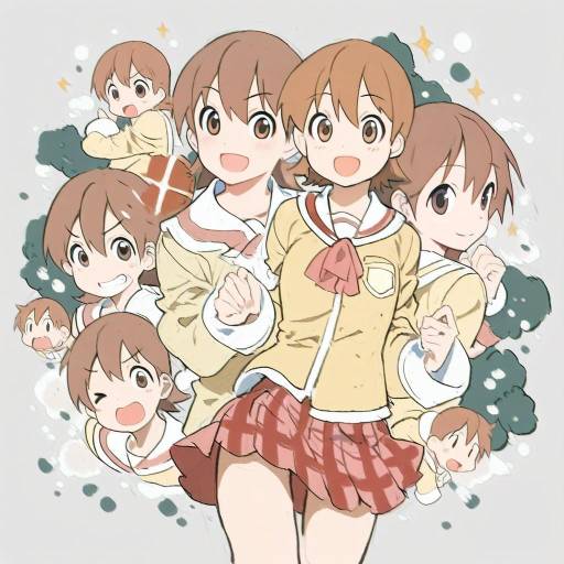 Illustration of Aioi yuuko, nichijou in the style of Papajay (jennygin2)