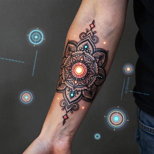 AI Tattoo Machine Creating Mandala Art
