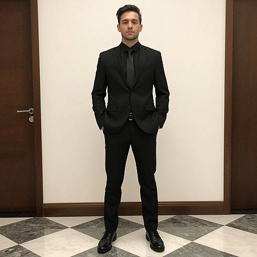 Formal Black Suited Male Portrait
