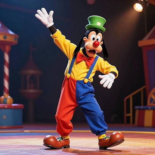 Goofy Clown Monkey Circus Performance