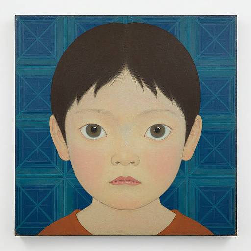 Eerie Japanese Folk Art Portrait