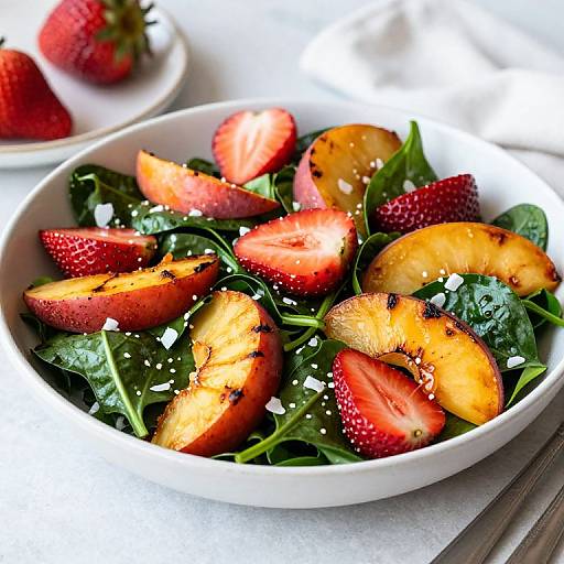 Fresh Roasted Peach Strawberry Salad