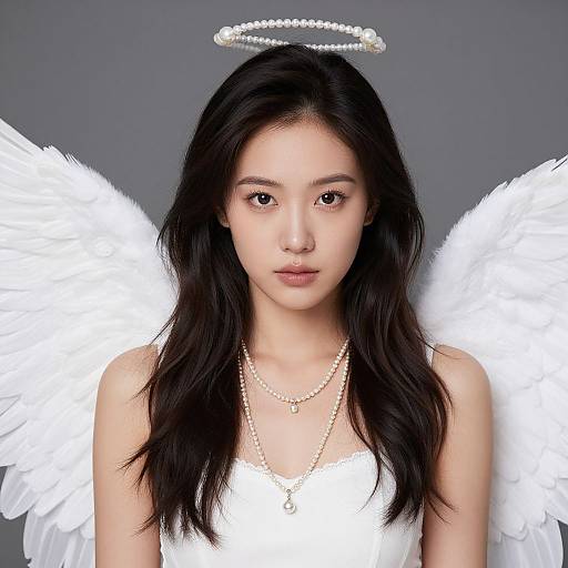 Woman Cupid with Angel Wings