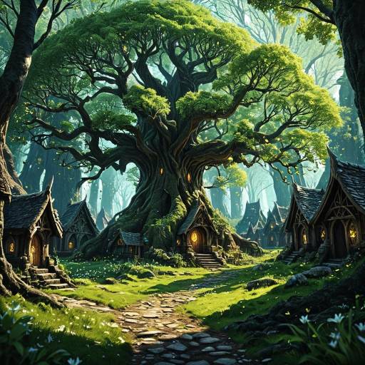 Enchanting Elven Village with Wizards