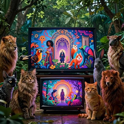 Cinematic Colorful Animals Viewing Series