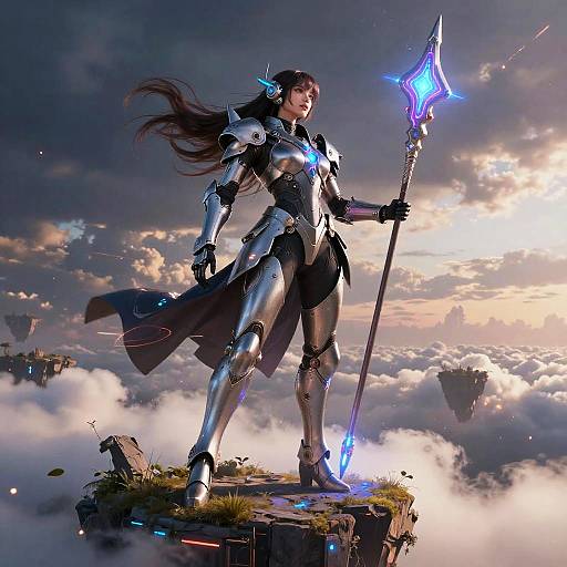 Futuristic Cyberpunk Fantasy Warrior