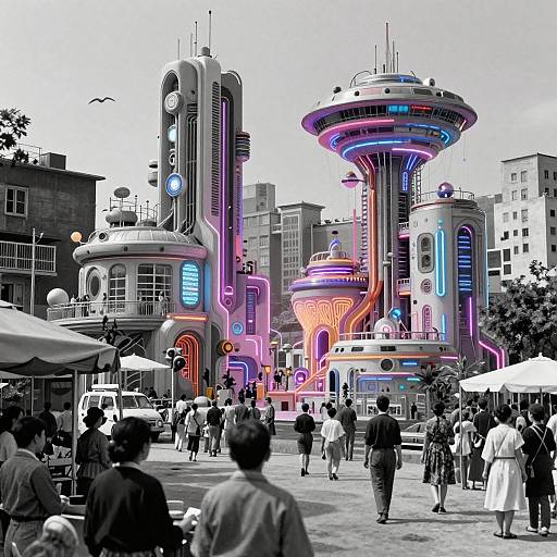 AI Outpainting Morphing Vintage to Futuristic