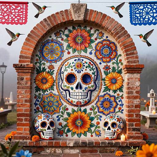 Vibrant Dia de los Muertos Alcove