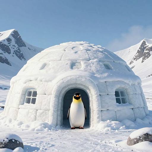 Yeti and Penguin Igloo Scene