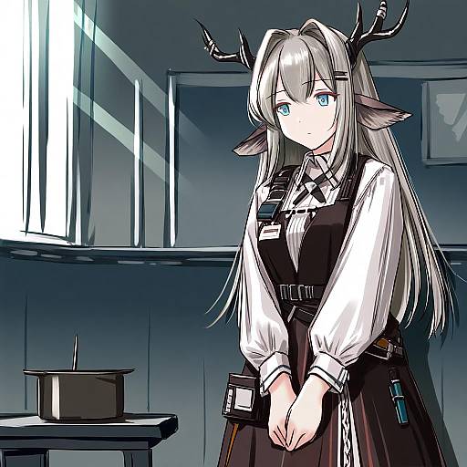 Illustration of Alina (arknights), arknights in the style of Tatsumi ray