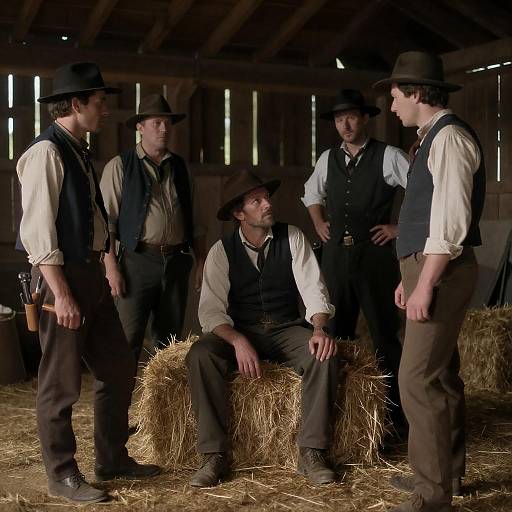 19th Century Barn Gathering Scene